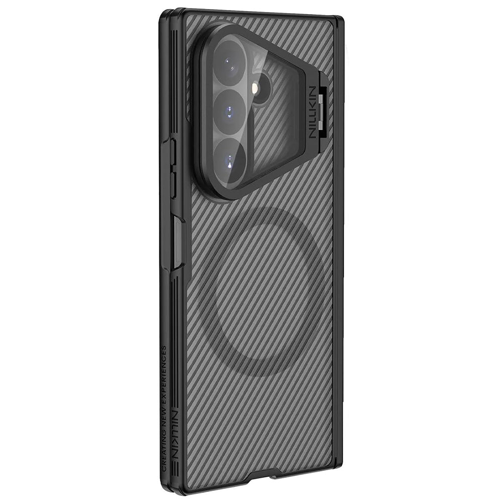 Capa MagSafe para Samsung Galaxy Z Fold8 Ultra F976, Nillkin, CamShield Pro com Tampa de Lente Transparente, Preta Transparente