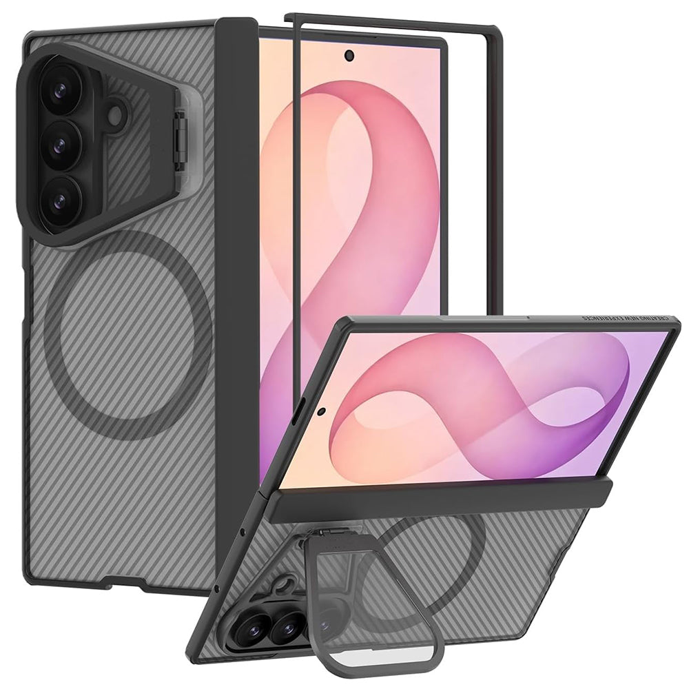 Capa MagSafe para Samsung Galaxy Z Fold8 Ultra F976, Nillkin, CamShield Pro com Tampa de Lente Transparente, Preta Transparente