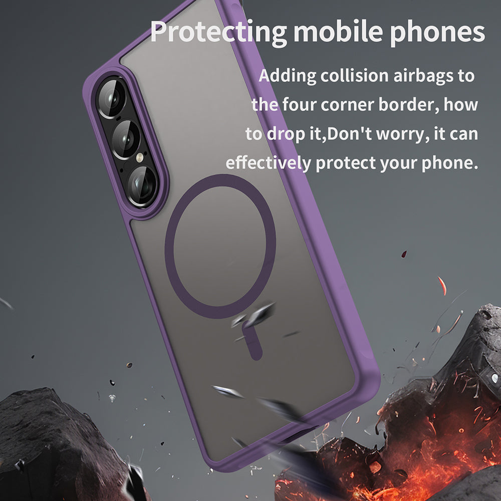 Capa MagSafe para Sony Xperia 1 VII, Techsuit, HaloFrost II, Roxo