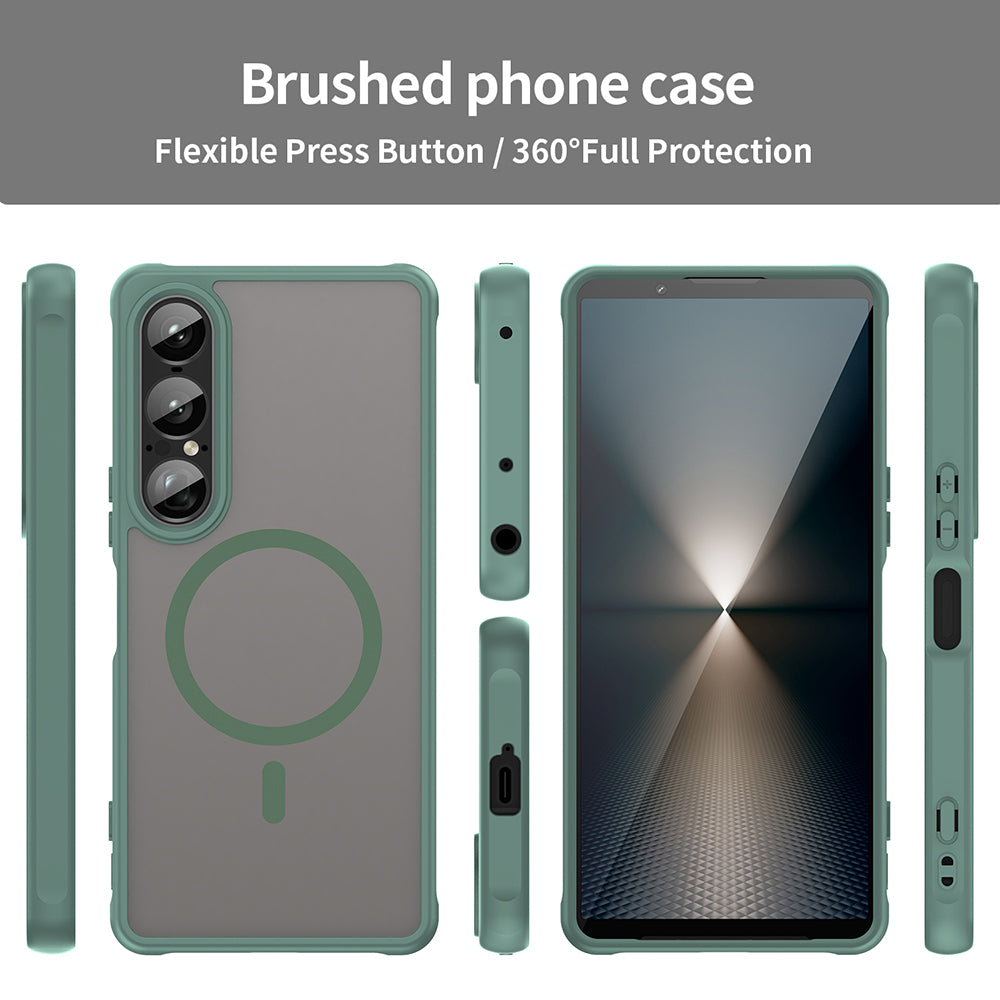 Capa MagSafe para Sony Xperia 1 VII, Techsuit, HaloFrost II, Verde
