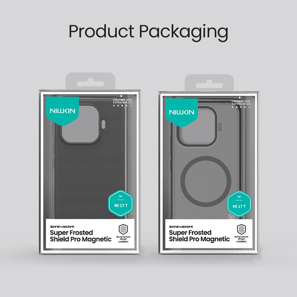 Capa MagSafe para Xiaomi 17T, Nillkin, Super Shield Pro, Preta Transparente Satinada