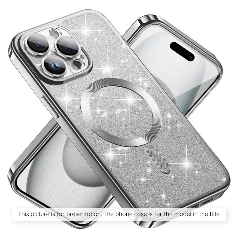 Capa MagSafe para Xiaomi 17T Pro, Techsuit, Luxury Glitter, Prateada