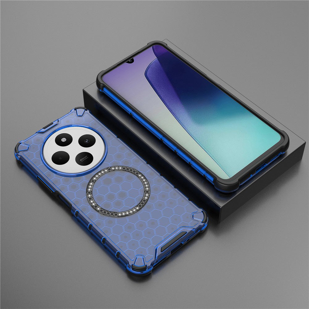 Capa MagSafe para Xiaomi Poco C75 / Redmi 14C, Techsuit, HoneyComb Shield, Azul
