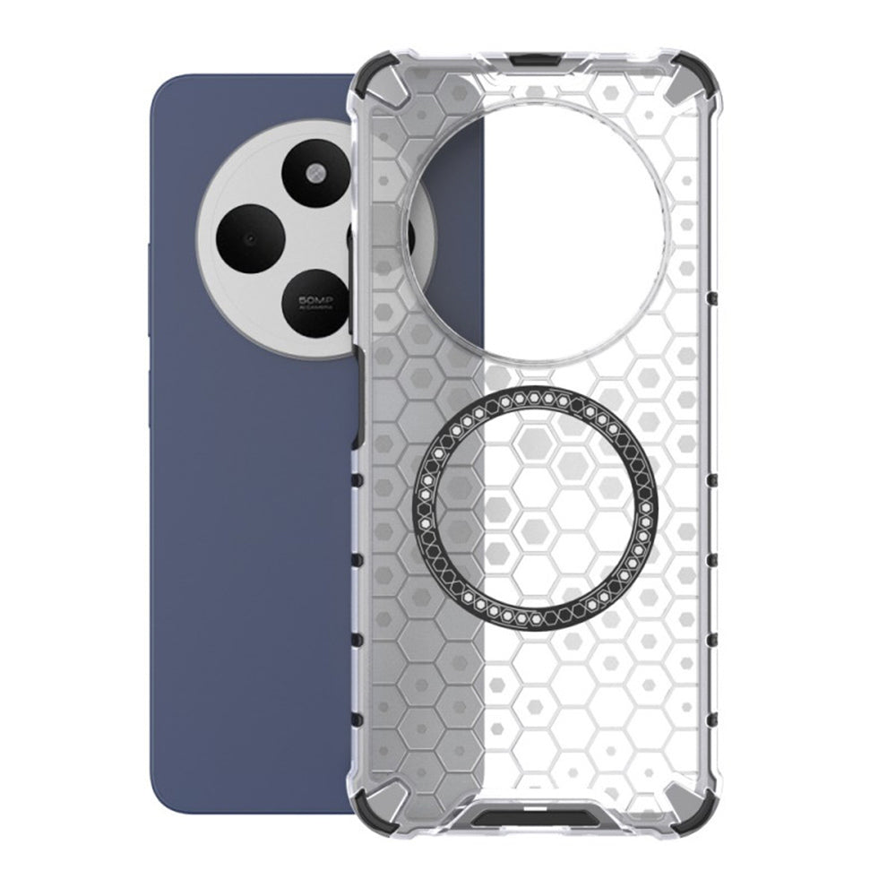 Capa MagSafe para Xiaomi Poco C75 / Redmi 14C, Techsuit, HoneyComb Shield, Branca