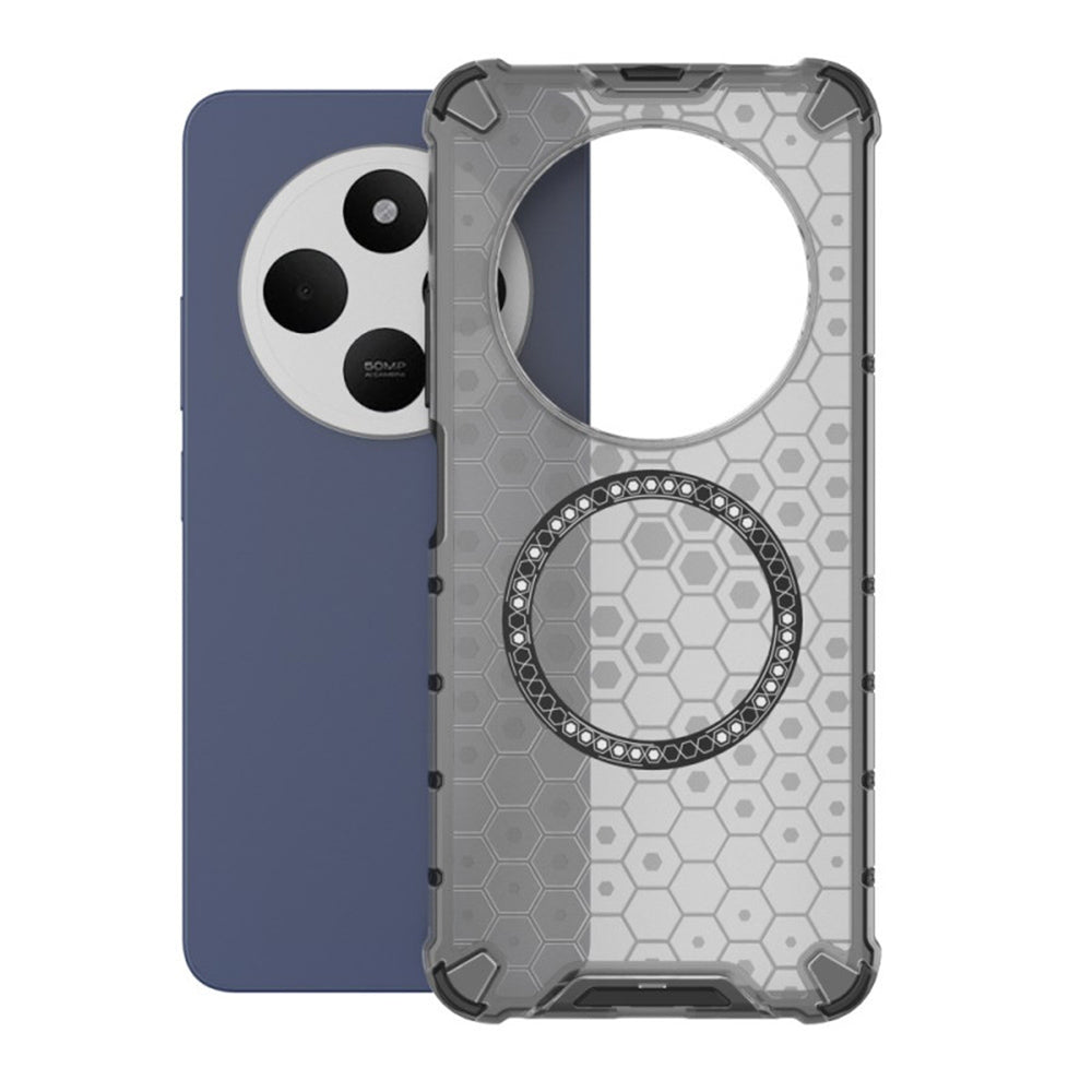 Capa MagSafe para Xiaomi Poco C75 / Redmi 14C, Techsuit, HoneyComb Shield, Preta