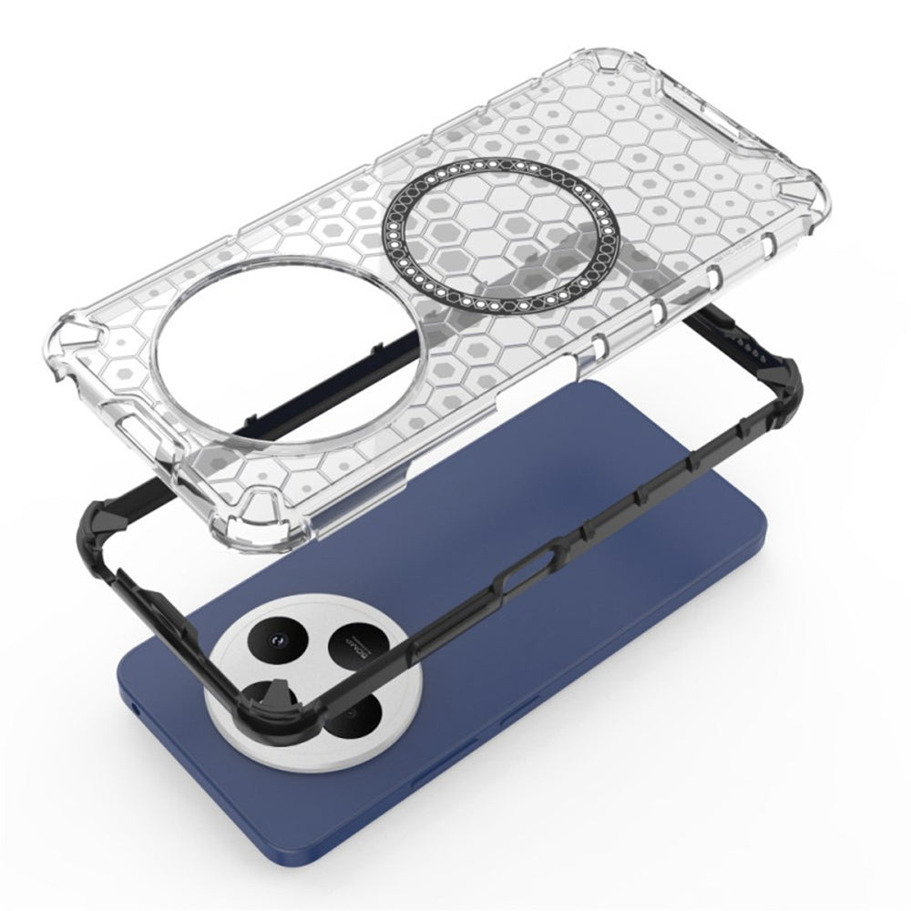 Capa MagSafe para Xiaomi Poco C75 / Redmi 14C, Techsuit, HoneyComb Shield, Preta