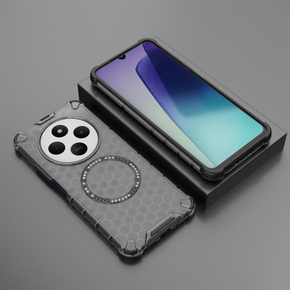 Capa MagSafe para Xiaomi Poco C75 / Redmi 14C, Techsuit, HoneyComb Shield, Preta