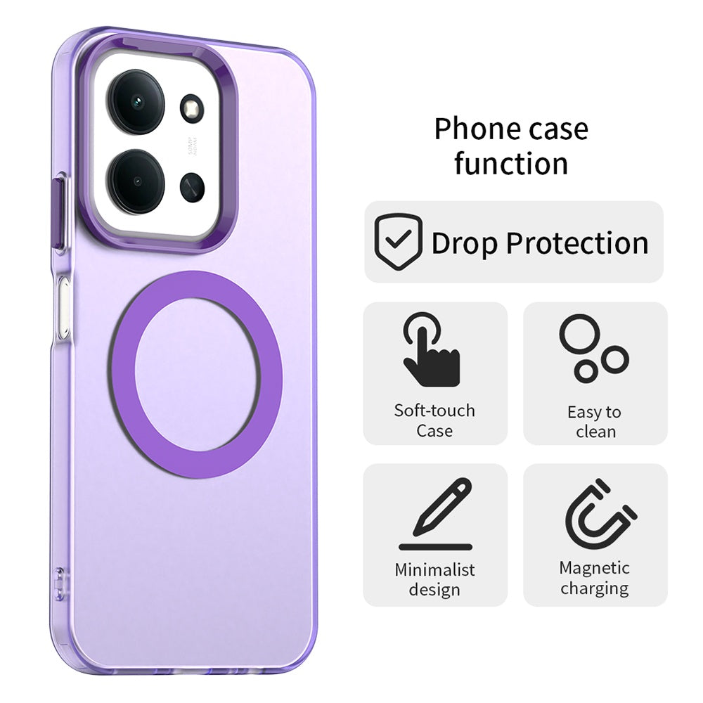 Capa MagSafe para Xiaomi Poco C85 4G / Redmi 15C 5G / 15C 4G, Techsuit, CandyCase, Roxo