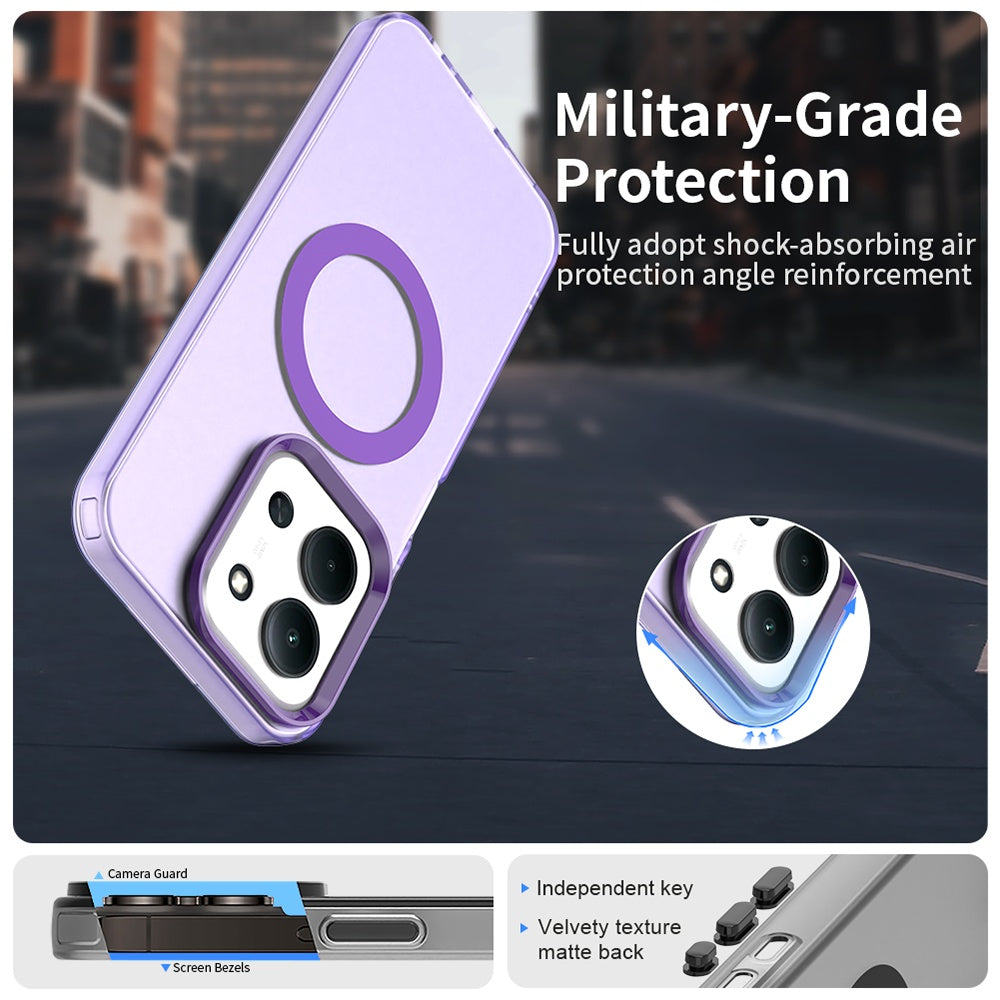 Capa MagSafe para Xiaomi Poco C85 4G / Redmi 15C 5G / 15C 4G, Techsuit, CandyCase, Roxo