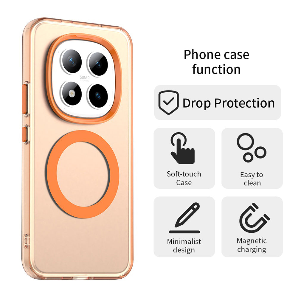 Capa MagSafe para Xiaomi Poco M8 Pro / Redmi Note 15 Pro+ 5G, Techsuit, CandyCase, Laranja