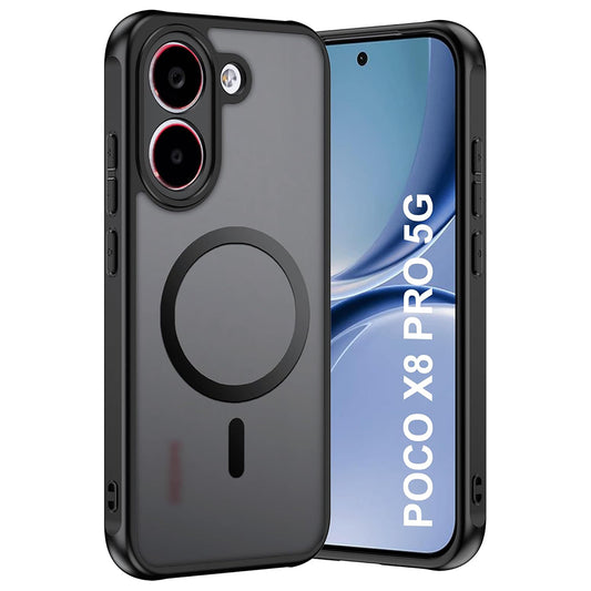 Capa MagSafe para Xiaomi Poco X8 Pro, Techsuit, PureFrost, Preto Satinado