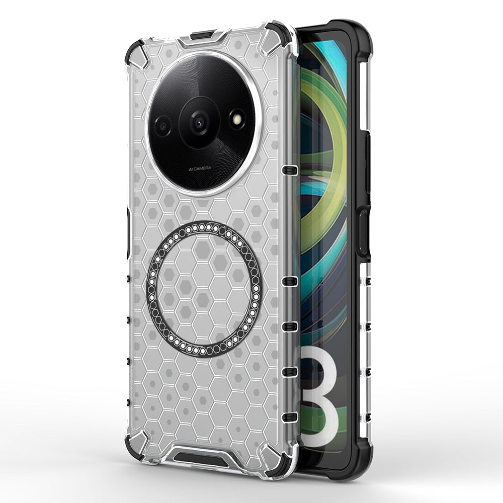 Capa MagSafe para Xiaomi Redmi A3x / A3, Techsuit, HoneyComb Shield, Branca