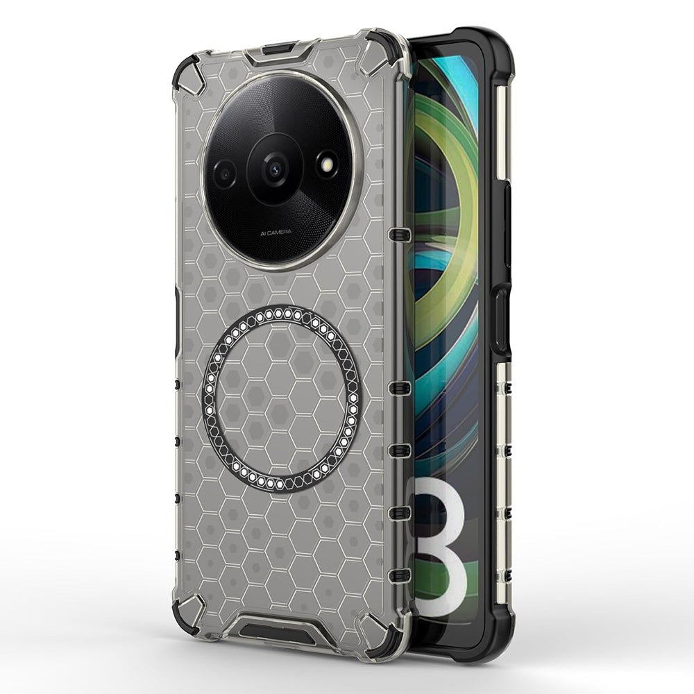 Capa MagSafe para Xiaomi Redmi A3x / A3, Techsuit, HoneyComb Shield, Preta