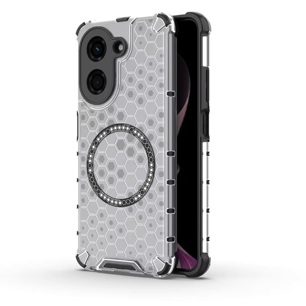 Capa MagSafe para Xiaomi Redmi A5 4G (Regional), Techsuit, HoneyComb Shield, Branca