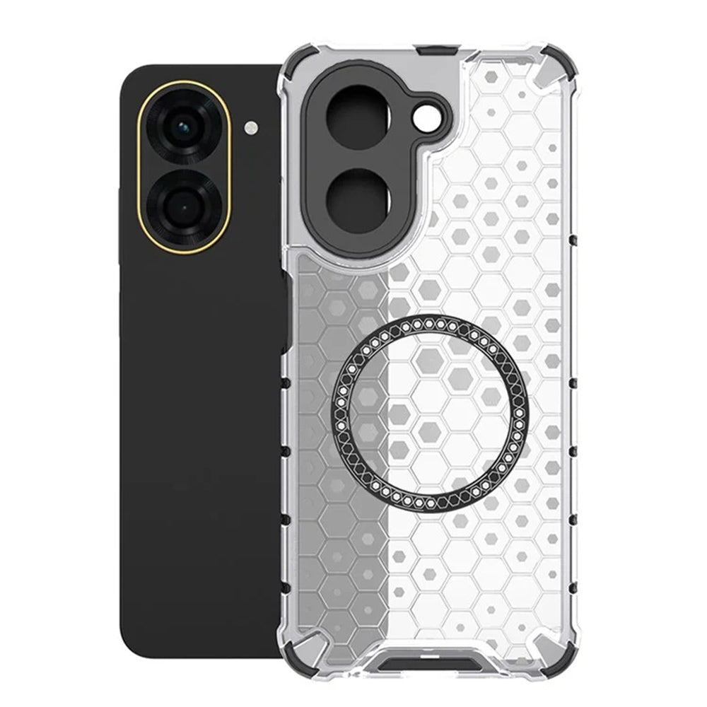 Capa MagSafe para Xiaomi Redmi A5 4G (Regional), Techsuit, HoneyComb Shield, Branca