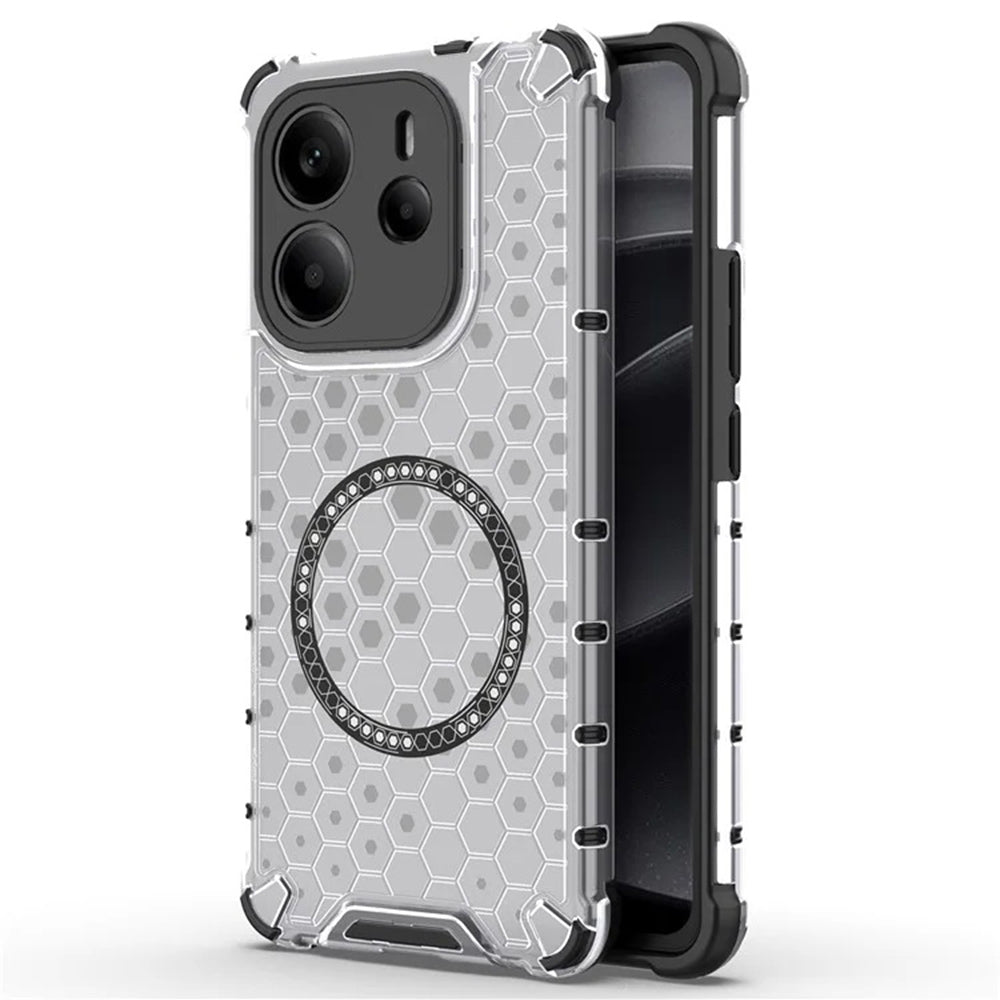 Capa MagSafe para Xiaomi Redmi Note 14 4G (Regional), Techsuit, HoneyComb Shield, Branca