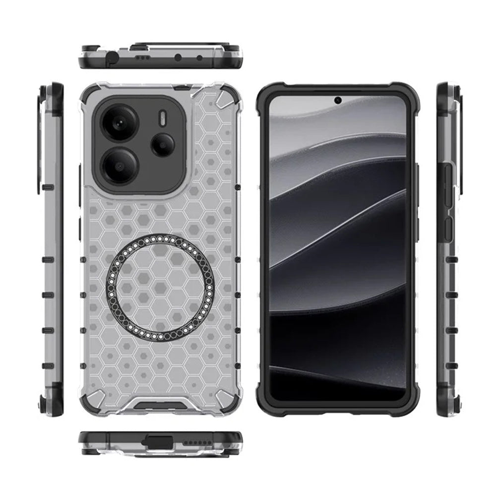 Capa MagSafe para Xiaomi Redmi Note 14 4G (Regional), Techsuit, HoneyComb Shield, Branca