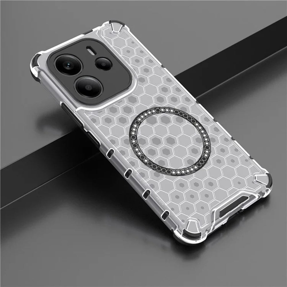 Capa MagSafe para Xiaomi Redmi Note 14 4G (Regional), Techsuit, HoneyComb Shield, Branca