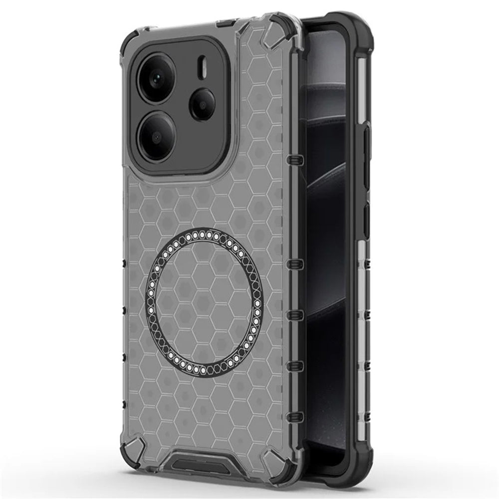 Capa MagSafe para Xiaomi Redmi Note 14 4G (Regional), Techsuit, HoneyComb Shield, Preta