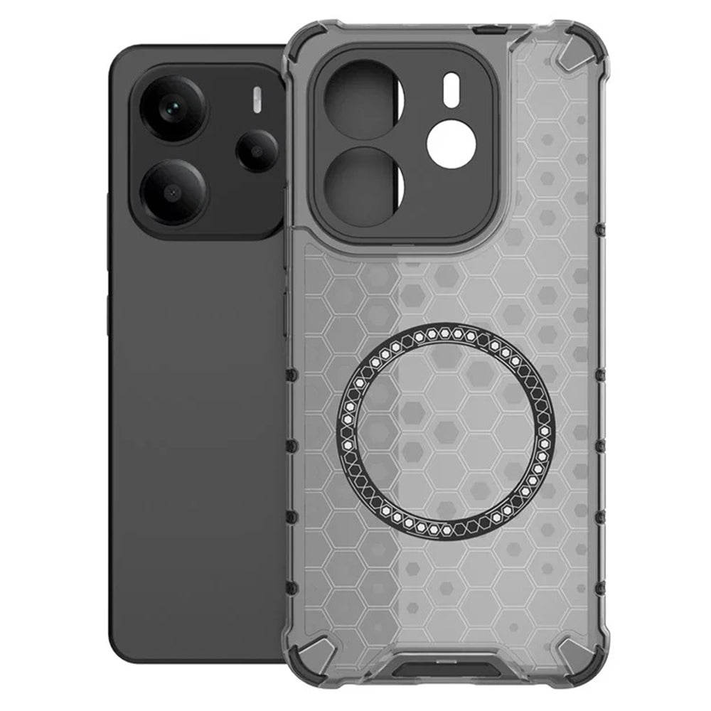 Capa MagSafe para Xiaomi Redmi Note 14 4G (Regional), Techsuit, HoneyComb Shield, Preta