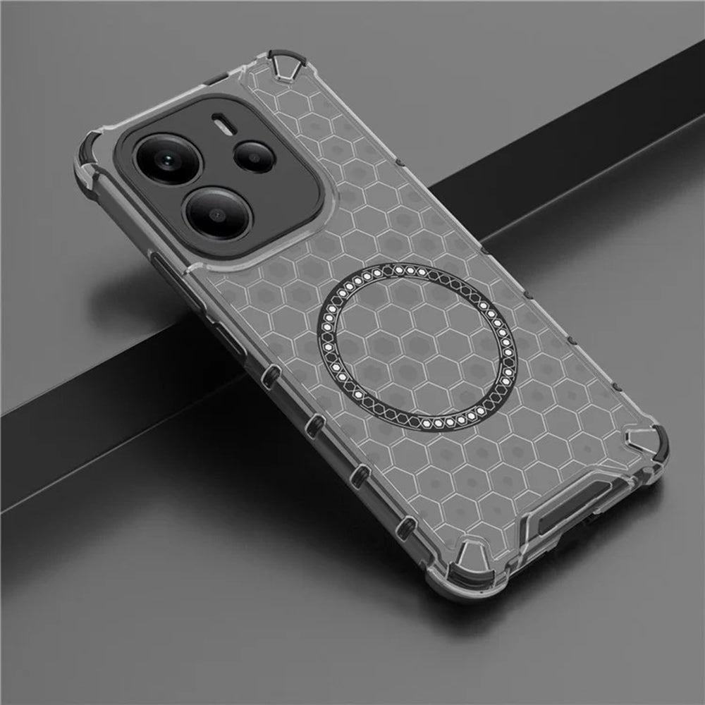 Capa MagSafe para Xiaomi Redmi Note 14 4G (Regional), Techsuit, HoneyComb Shield, Preta