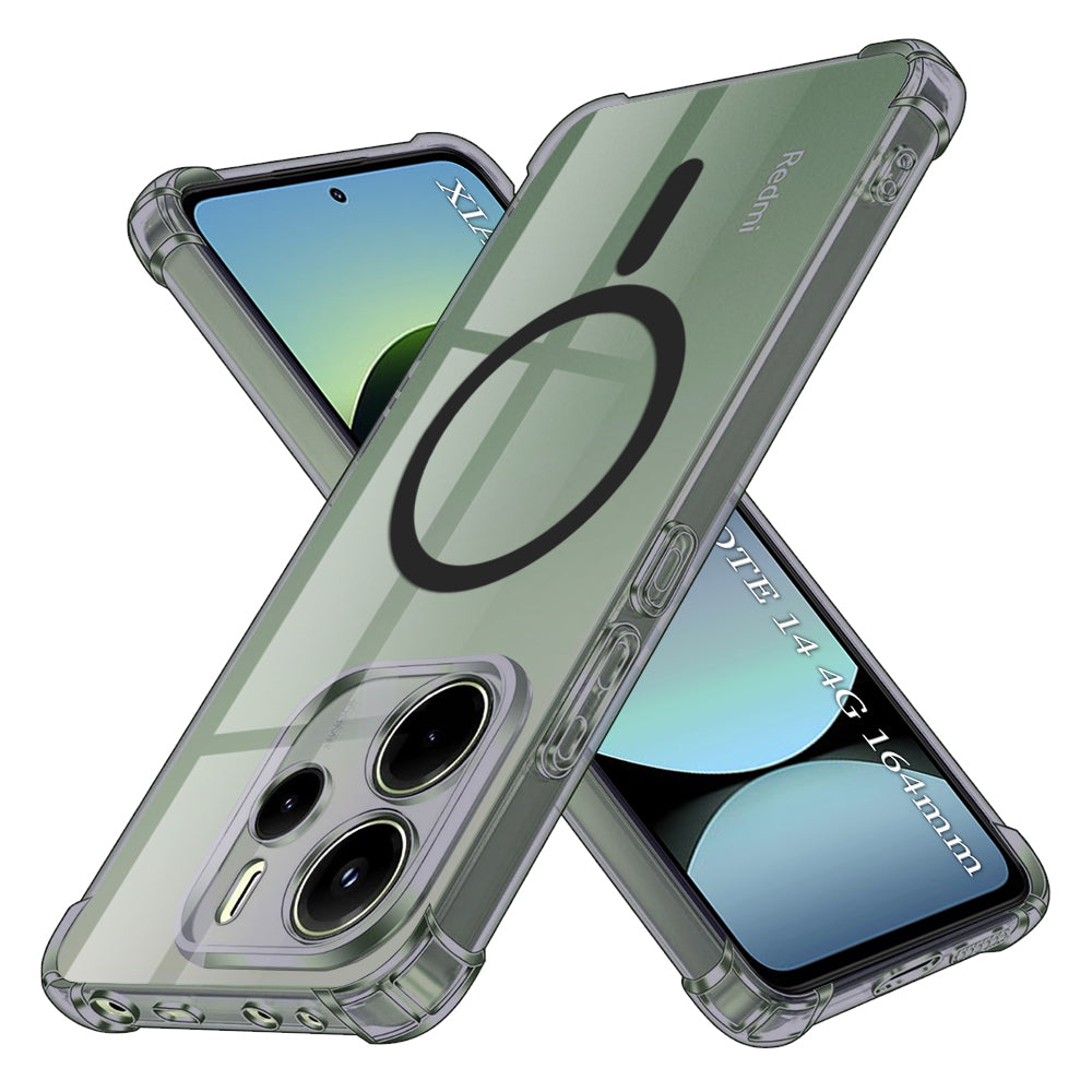 Capa MagSafe para Xiaomi Redmi Note 14 4G (Regional), Techsuit, Transparente Antichoque, Fumada
