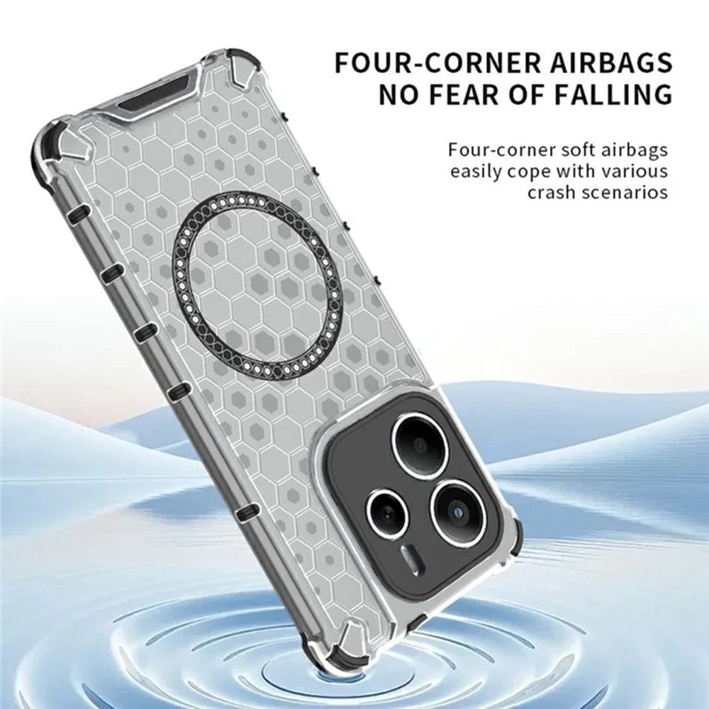 Capa MagSafe para Xiaomi Redmi Note 14 5G, Techsuit, HoneyComb Shield, Branca