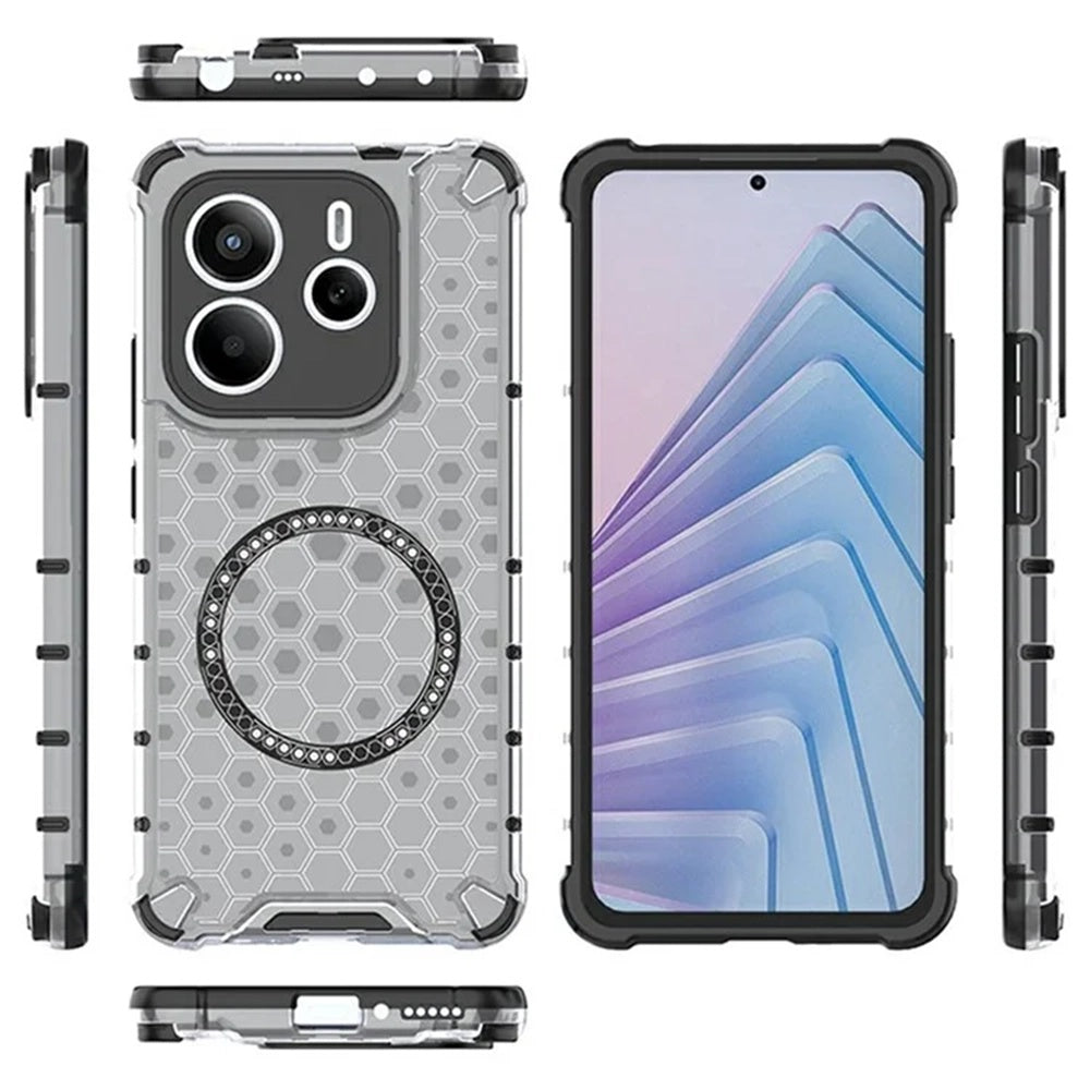 Capa MagSafe para Xiaomi Redmi Note 14 5G, Techsuit, HoneyComb Shield, Preta