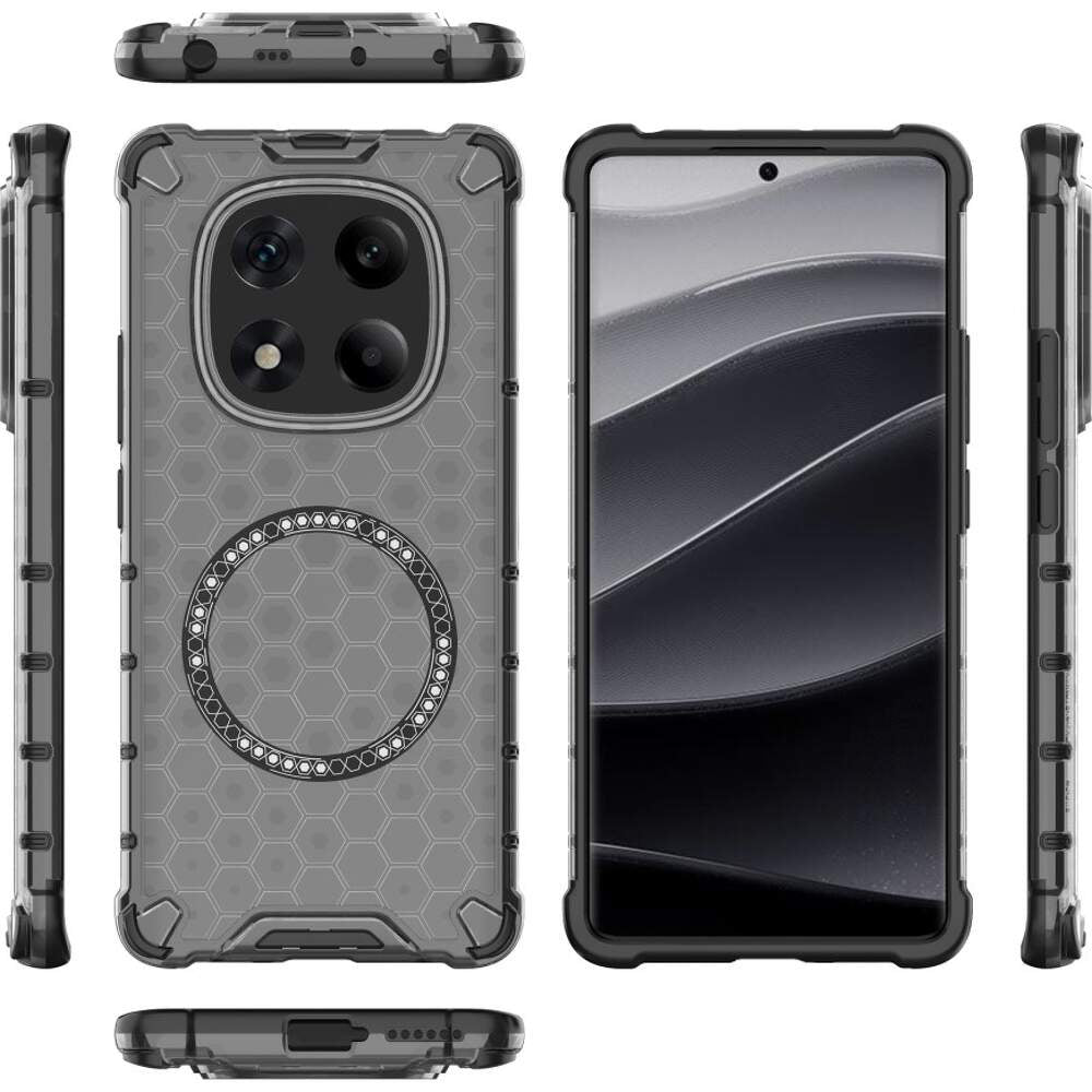 Capa MagSafe para Xiaomi Redmi Note 14 Pro 4G, Techsuit, HoneyComb Shield, Preta