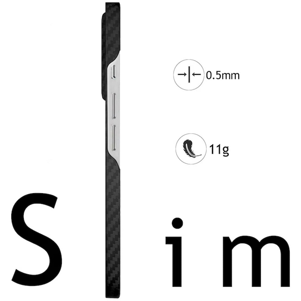 Capa MagSafe para Apple iPhone 17 Pro, Techsuit Fibra de Aramida, Preta
