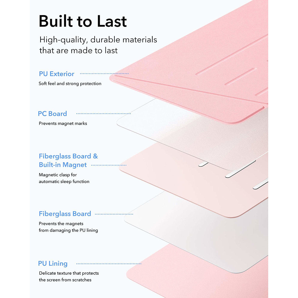 Capa para Apple iPad (2025) / (2022), ESR, Flip Hybrid, Rosa