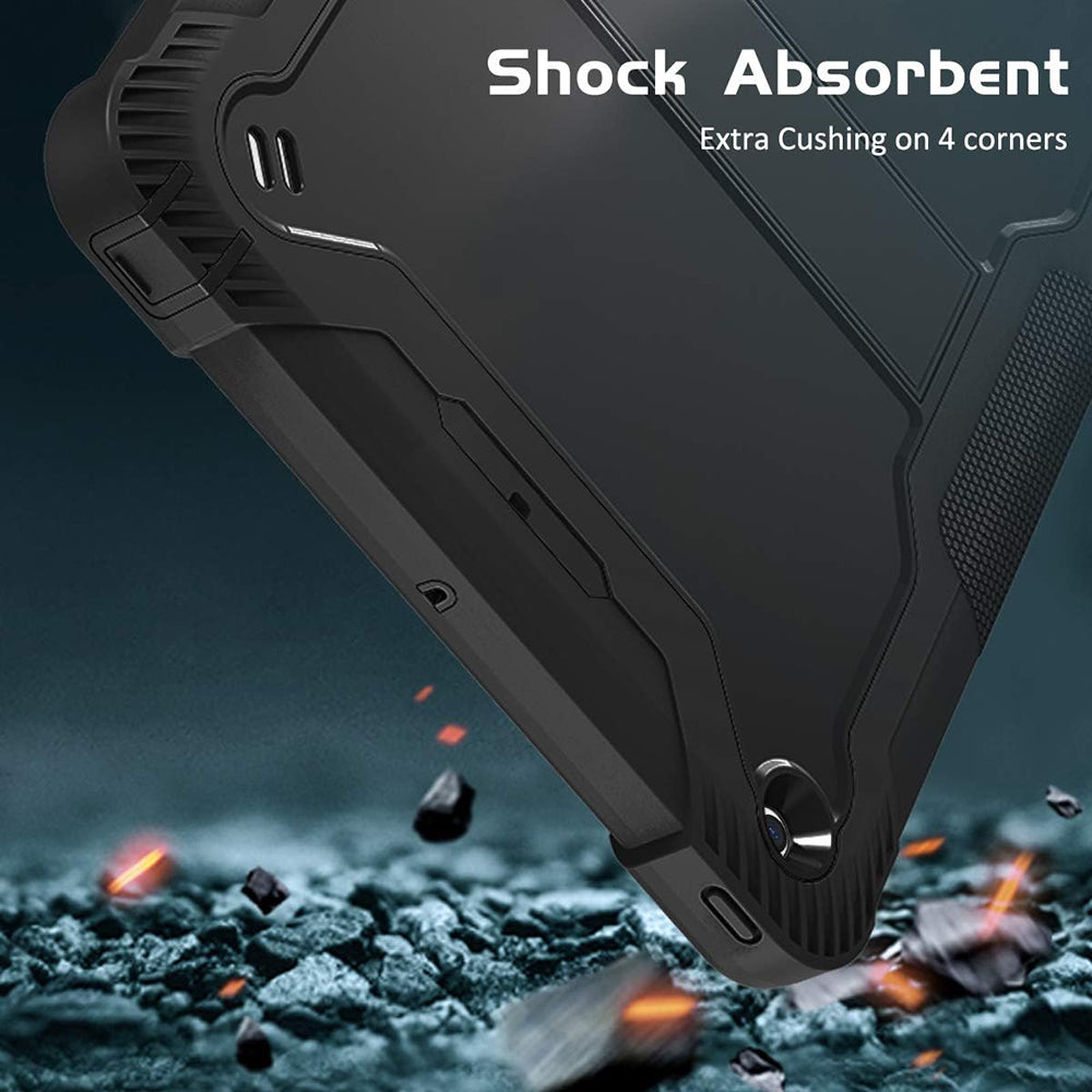 Capa para Apple iPad 9.7 (2018) / 9.7 (2017), Techsuit, Rugged TabShell, Preta