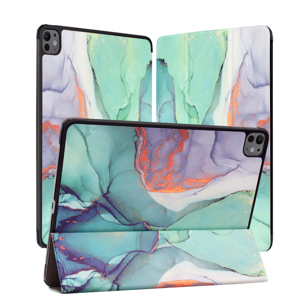 Capa para Apple iPad Pro 13 (2024), Techsuit, FoldPro Green Time, Multicolor