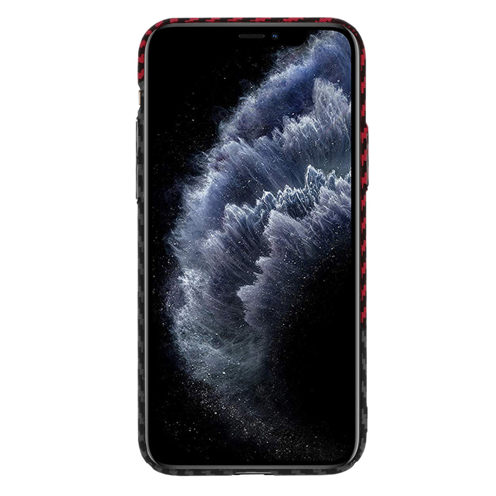 Capa para Apple iPhone 11 Pro, Techsuit, Carbonite FiberShell, Preto Vermelho