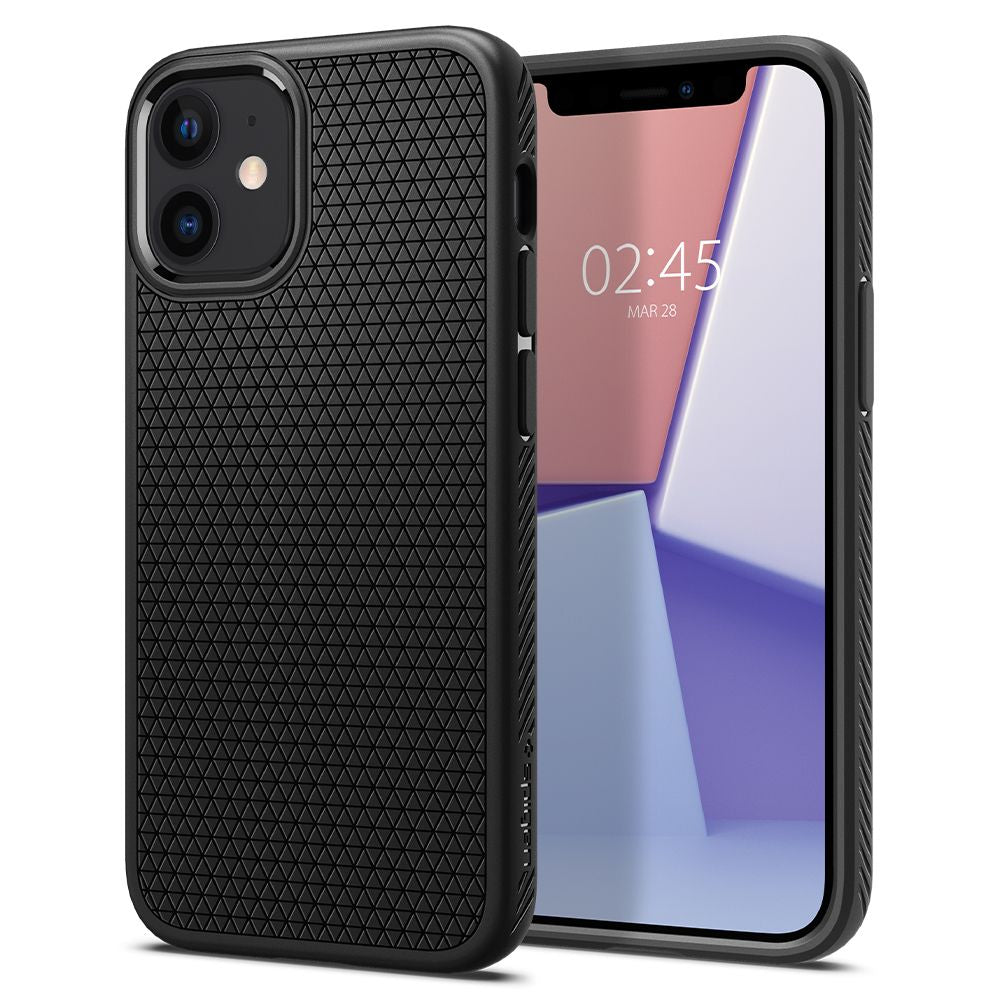 Capa para Apple iPhone 12 / 12 Pro, Spigen, Liquid Air, Preta ACS01701