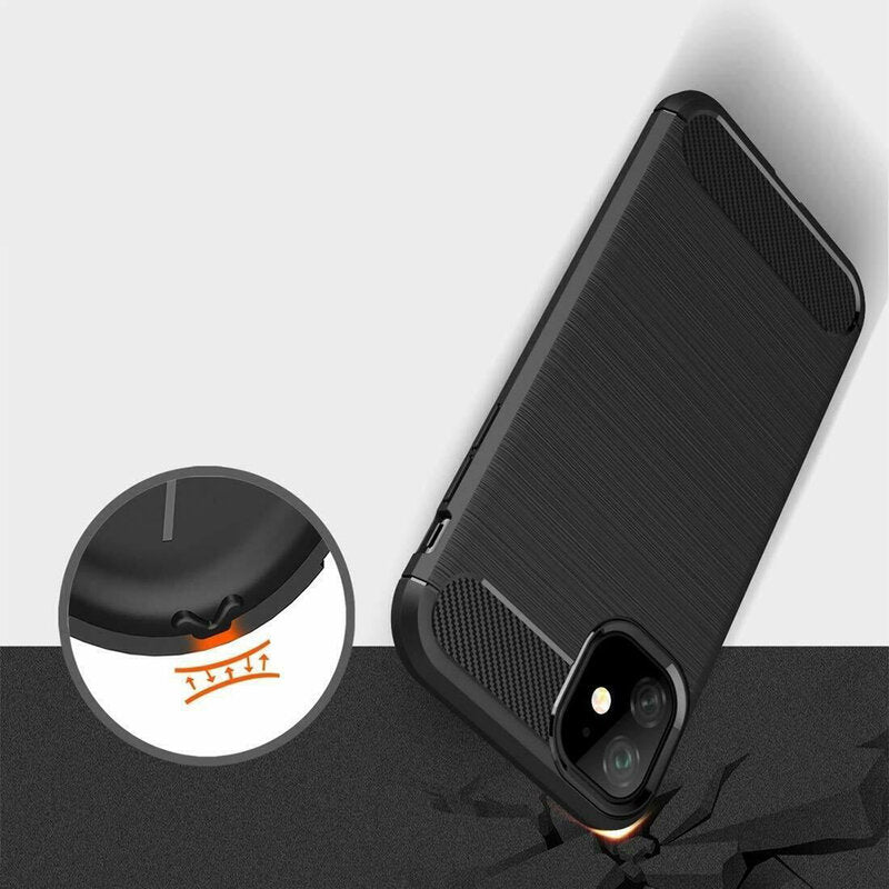 Capa para Apple iPhone 12 / 12 Pro, Techsuit, Carbono, Preta