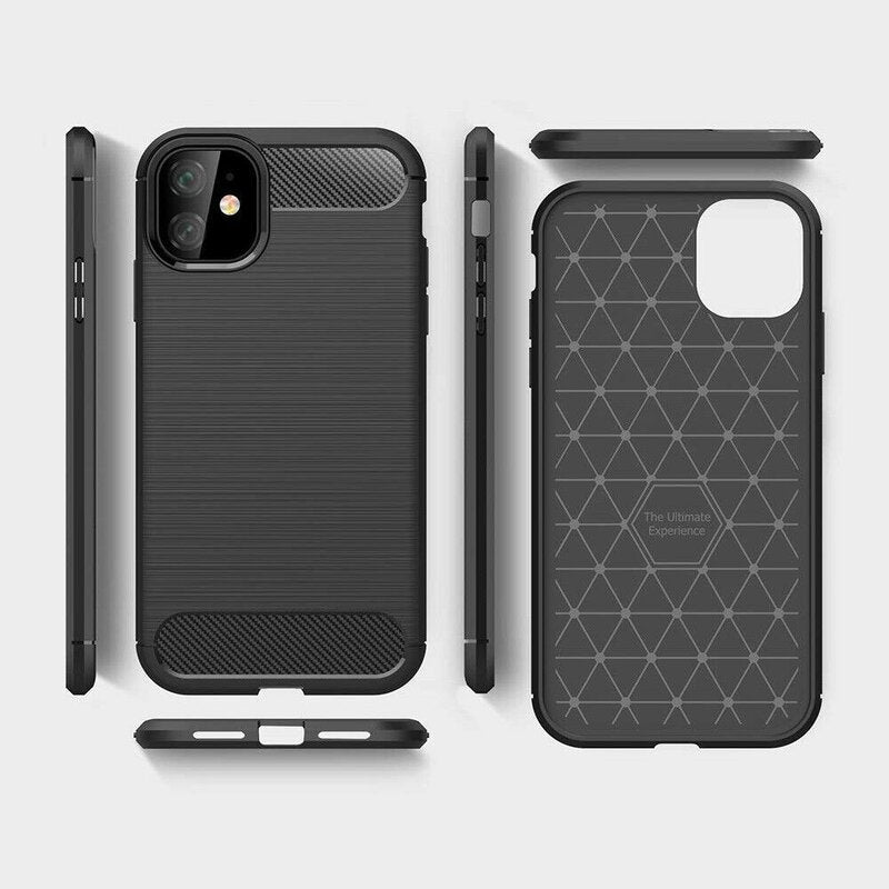 Capa para Apple iPhone 12 / 12 Pro, Techsuit, Carbono, Preta