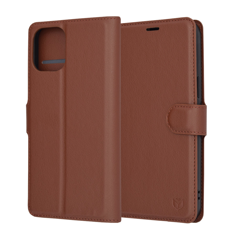 Capa para Apple iPhone 12 Pro Max, Techsuit, Leather Folio, Castanha
