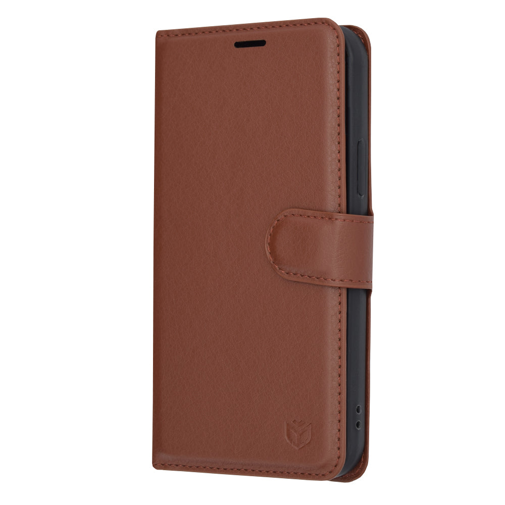 Capa para Apple iPhone 12 Pro, Techsuit, Leather Folio, Castanha