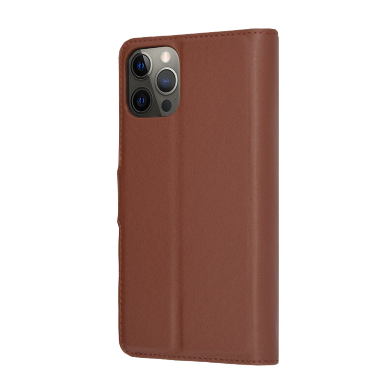Capa para Apple iPhone 12 Pro, Techsuit, Leather Folio, Castanha