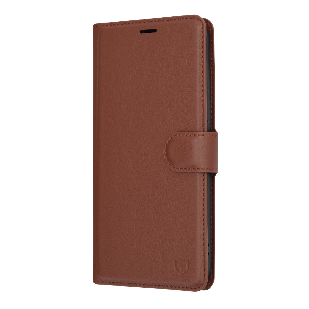 Capa para Apple iPhone 13 Pro Max, Techsuit, Leather Folio, Castanha
