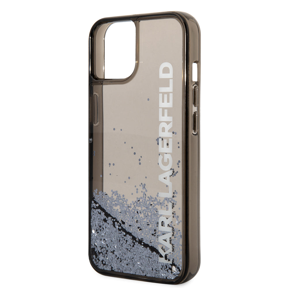 Capa para Apple iPhone 14, Karl Lagerfeld, Liquid Glitter KL Logo, Preta
