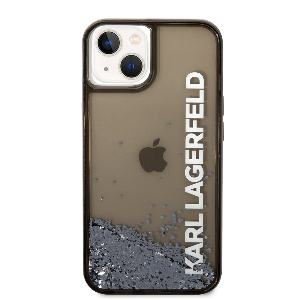 Capa para Apple iPhone 14, Karl Lagerfeld, Liquid Glitter KL Logo, Preta