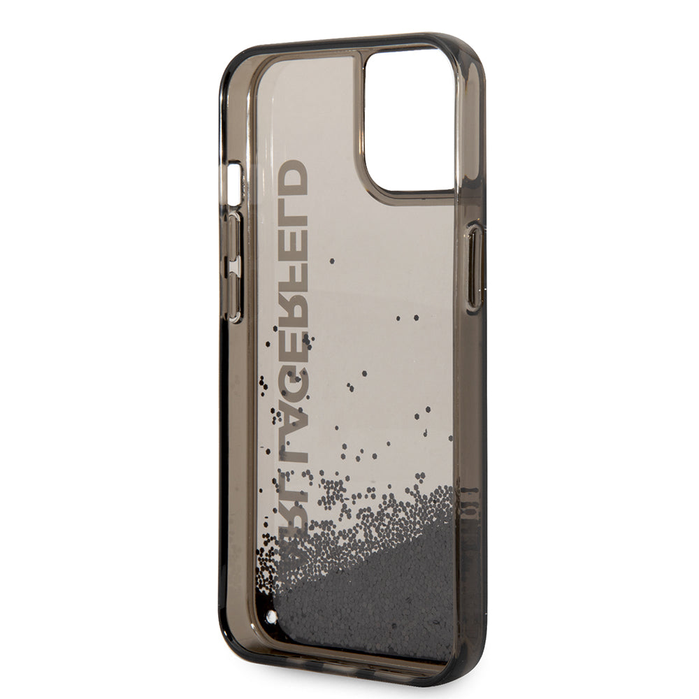 Capa para Apple iPhone 14, Karl Lagerfeld, Liquid Glitter KL Logo, Preta