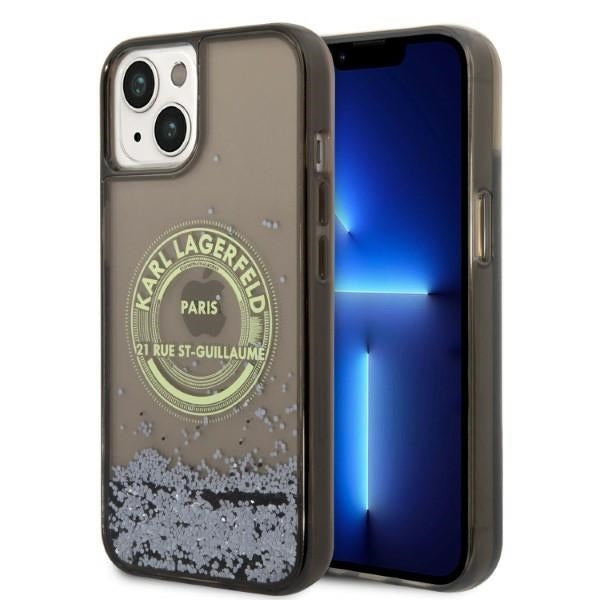 Capa para Apple iPhone 14, Karl Lagerfeld, Liquid Glitter RSG, Preta