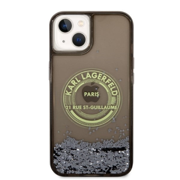 Capa para Apple iPhone 14, Karl Lagerfeld, Liquid Glitter RSG, Preta