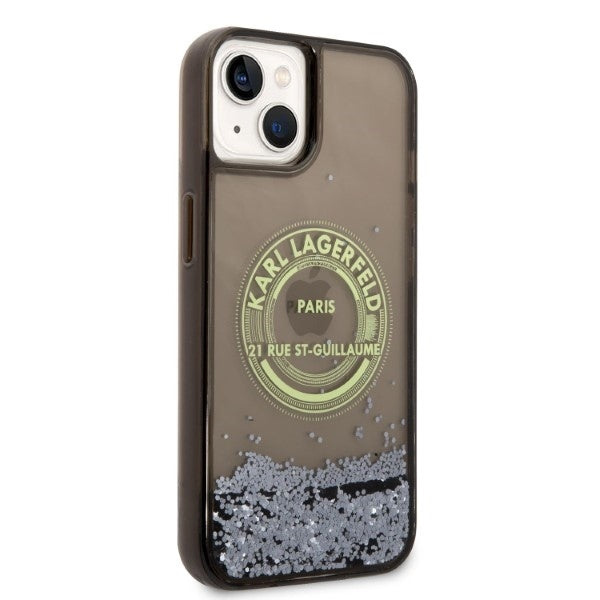 Capa para Apple iPhone 14, Karl Lagerfeld, Liquid Glitter RSG, Preta