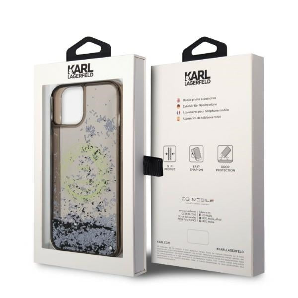 Capa para Apple iPhone 14, Karl Lagerfeld, Liquid Glitter RSG, Preta