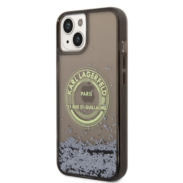Capa para Apple iPhone 14, Karl Lagerfeld, Liquid Glitter RSG, Preta