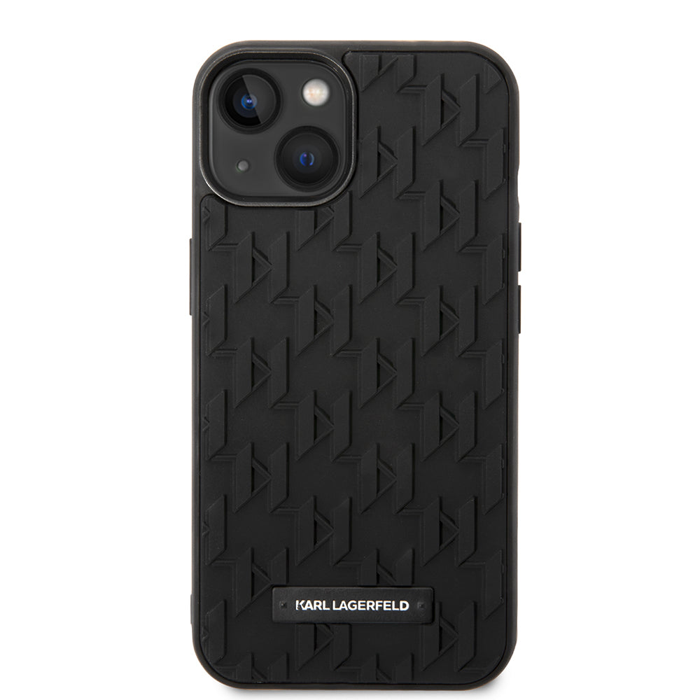 Capa para Apple iPhone 14 Plus, Karl Lagerfeld, Monograma 3D, Preta.